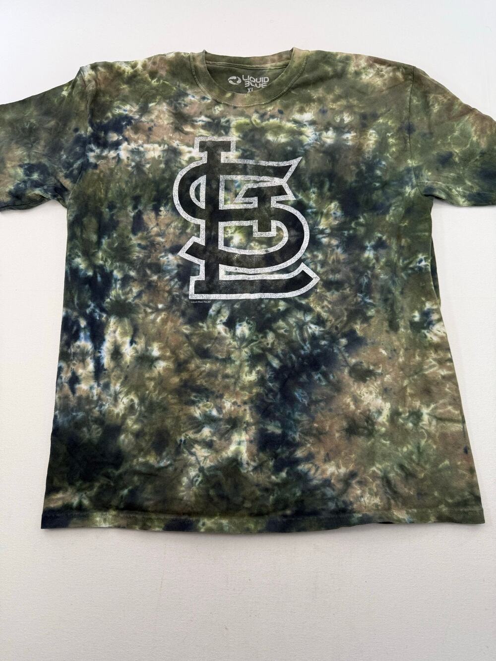 Liquid Blue St. Louis Cardinals Tie Dye Camo T-Shirt MLB Logo 100% Cotton XL - Picture 1 of 4